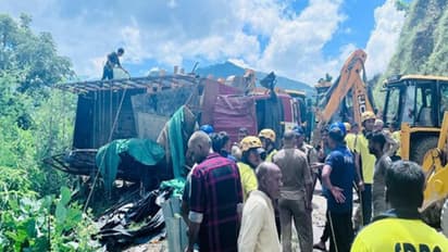 SDRF team conducting rescue operation after truck accident in Uttarakhand's Tehri Garhwal