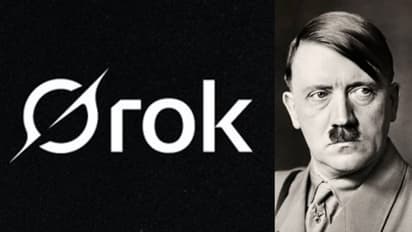 Collage of Grok logo and Hitler 