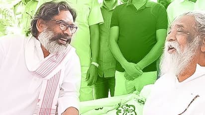 Hemant Soren with father Shibu Soren