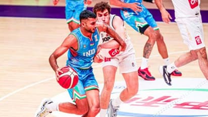Players of Indian basketball team in action (Photo: FIBA)