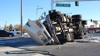 accident marble loaded  truck loaded 