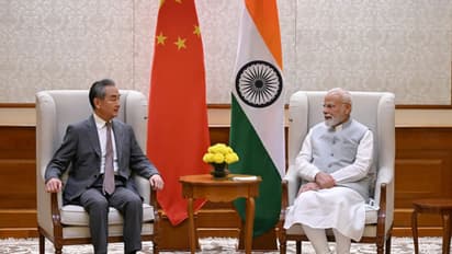 Prime Minister Narendra Modi with Chinese Foreign Minister Wang Yi 