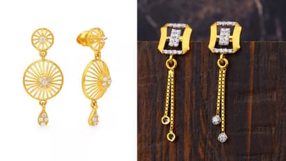 Gold Long Earrings Lightweight Design Under 3 Gram