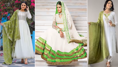 Eid Milad Outfit Ideas Green White Modest Salwar Suit Designs