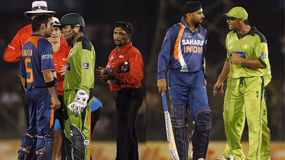 ind vs pak players fight during match 