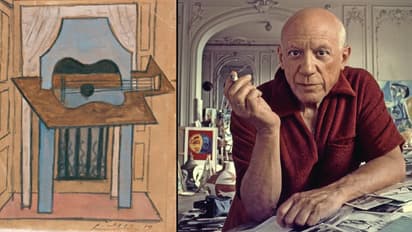 Pablo Picasso painting Still Life with Guitar revcovered