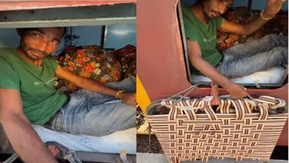 Train toilet turned bedroom