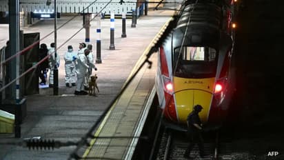 uk train stabbing incident 10 injured two arrested london bound train