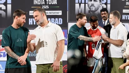 rahul gandhi meets lionel messi hyderabad goat tour jersey gift