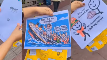 Blinkit Poster Delivery Viral Video