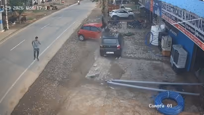 tauru jhajjar cctv accident speeding car hits pedestrian road crash video investigation