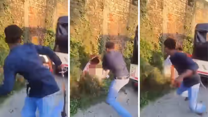 Uttar Pradesh crime Gorakhpur contractor murder viral video Shivkumar Tripathi begs for life as youth attacks with sword