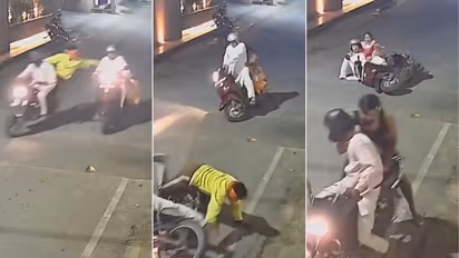 Ajmer chain snatching video Rajasthan Couple Chain Snatching Ordeal Turns Chaotic Motorcycle Crash Foils Escape