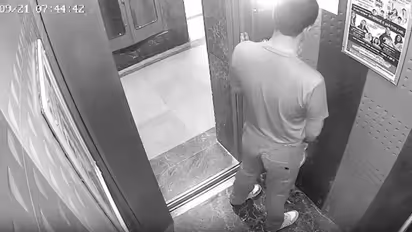 Ghaziabad Viral Video Man Caught Urinating Inside Society Lift CCTV Footage Sparks Outrage