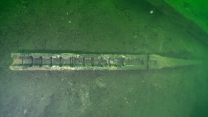 Gun bed on the Gribshunden wreck site