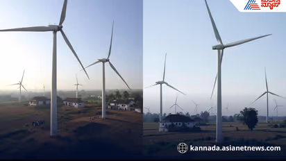 Wind turbines in Kudligi 