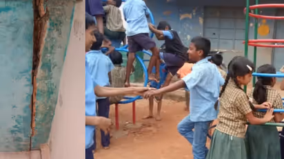 Huvanahadagali govt school with 6 rooms for 300 children
