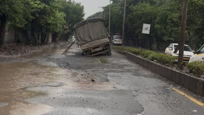 Newly asphalted Hadapsar mundhwa road caves in within four days raising safety concerns
