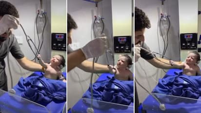 Newborn grabs doctor stethoscope moments after birth leaves internet in splits people call him future doctor