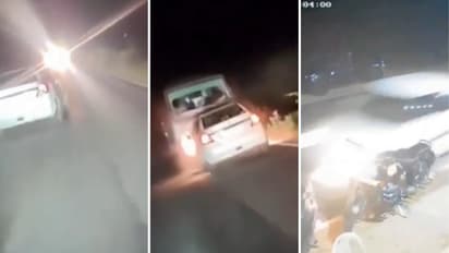 Tamil Nadu Drunk Driving Viral Video Tiruchendur Road Accident Speeding Car Rams Van After Drunk Driving One Dead