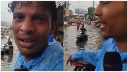 UP delivery man loses phone in waterlogged road, breaks down