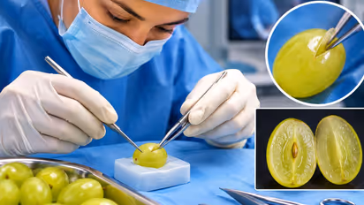 surgeons use grapes to practice surgical stitches training technique