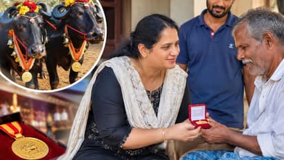 mysuru dasara kambala flavy dsouza donates gold to ailing veerappa