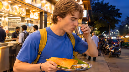 german man in bengaluru dosa filter coffee feels like home