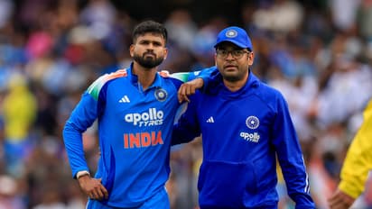 Shreyas Iyer hurt himself after taking a stunning catch to dismiss Alex Carey