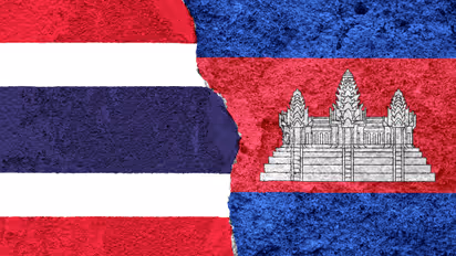 Thailand and Cambodian Flag