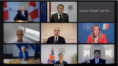 Donald Trump's Camera Off During G7 Call