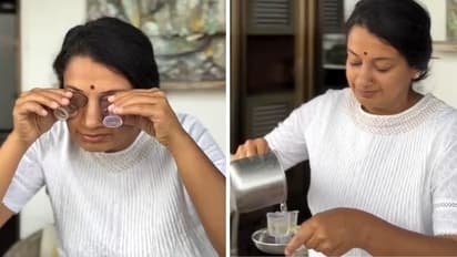 Woman Washes Eyes With Urine
