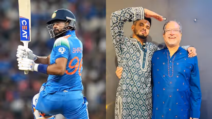 Shreyas Iyer and his father Santosh Iyer
