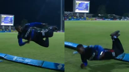 Fabian Allen's stunning save in CPL match