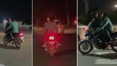 ajmer news couple romancing on a moving bike boy and girl