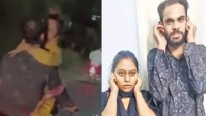 Boy and girl romance on bike