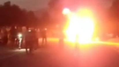 Rajasthan Three people died after burning alive in bike car fire Accident