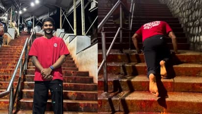 Nitish Kumar reddy at Tirupati balaji