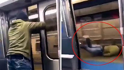 man jumps out of speeding metro