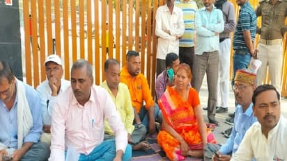 nawada news rjd mla vibha devi sits on dharna