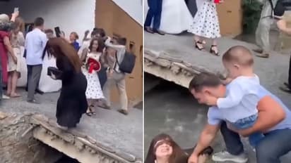 woman  fell into sewer