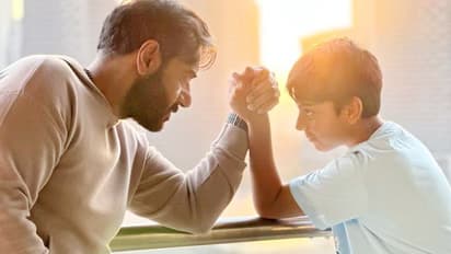 Ajay Devgn Arm Wrestling With Son Yug