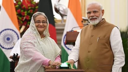 Narendra Modi with Sheikh Hasina