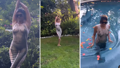 pooja batra fire internet wearing transparent dress