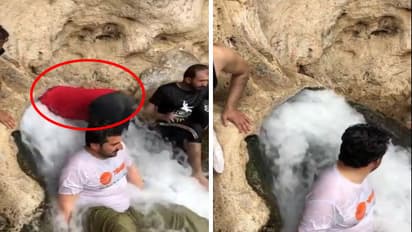 man disappeared under waterfall