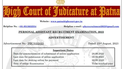 Patna High Court Personal Assistant Recruitment 2023