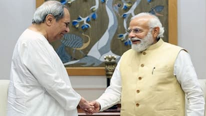 Naveen Patnaik with Narendra Modi