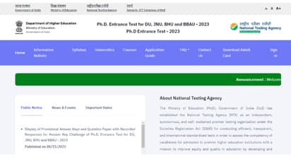 NTA PhD Answer Key 2023