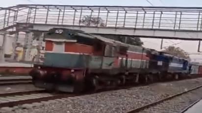 goods train running without driver 