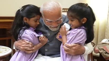 Narendra Modi with children